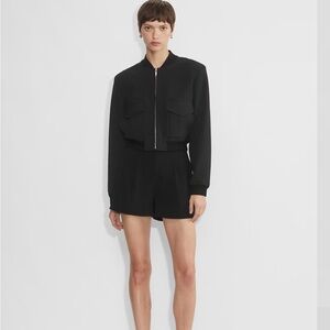 Babaton Black High-Waist Tailored Shorts